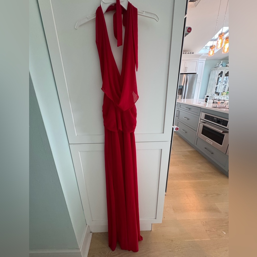 Peppermayo Elysia Mesh Maxi Dress in red